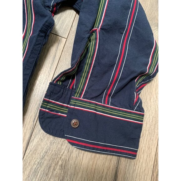 Chaps Ralph Lauren Men’s L Long Sleeve Button-down Shirt Cotton Blue with Stripe - Picture 3 of 7